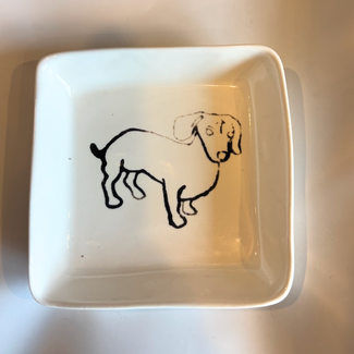 Davis Studio 3" Square Ring Dish Ceci Dachshund