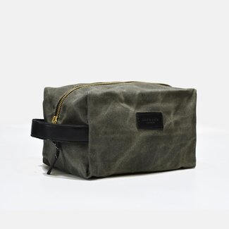 Curated Basics Curated Basics Waxed Canvas Toiletry Bag  Green