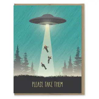 Modern Printed Matter UFO Please Take Our Leaders Card