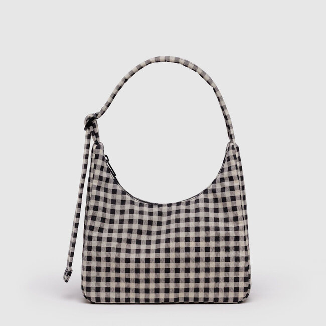 Baggu Mini Nylon Shoulder Bag Black & White Gingham