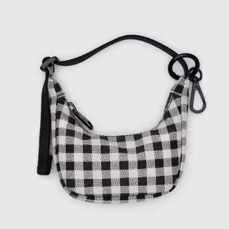 Baggu Baggu Bag Charm Crescent Black & White GIngham