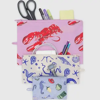 Baggu Baggu Flat Pouch Set Sea Creatures