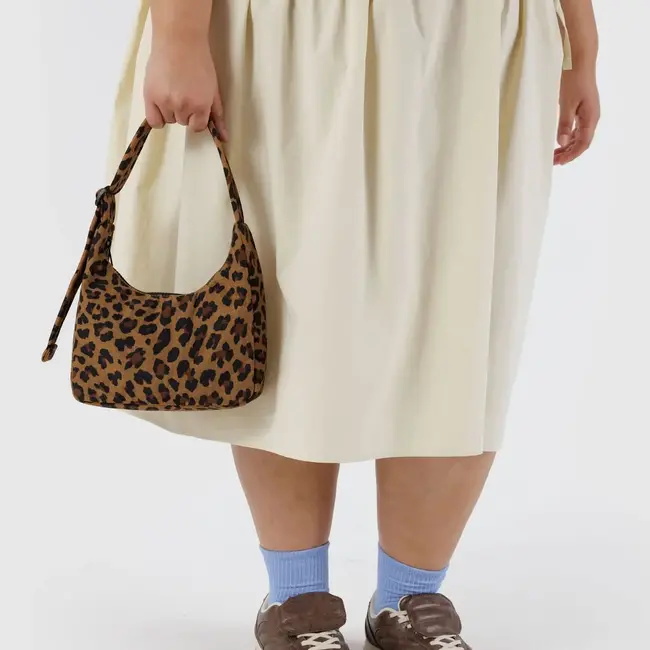 Baggu Mini Nylon Shoulder Bag Leopard