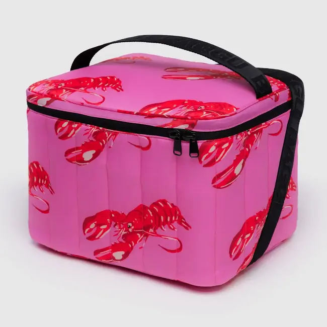 Baggu Puffy Cooler Bag Pink Lobster