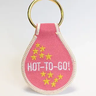 He Said She Said Hot To Go Embroidered Key Tag