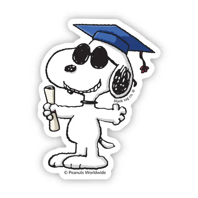 Peanuts® Snoopy With A Diploma Sticker