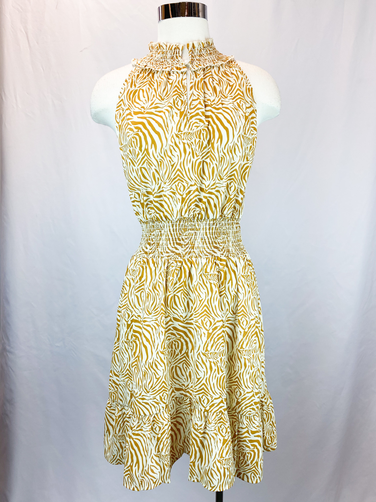smock neck dress