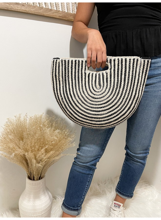 WOVEN BAG-IVORY/BLACK