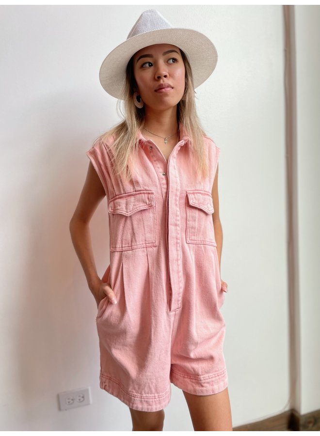 S9263 ACID WASH PASTEL ROMPER