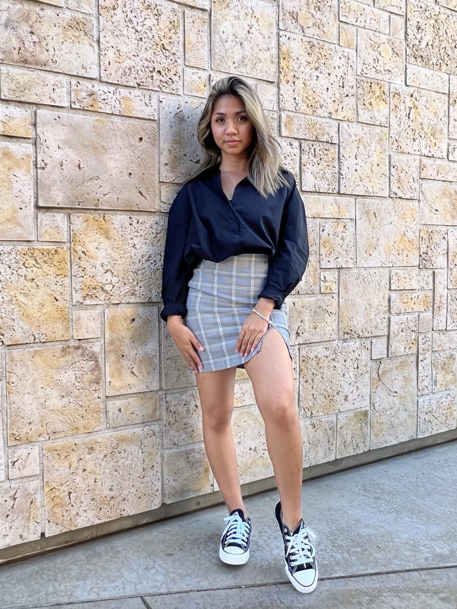 plaid skirt with vans