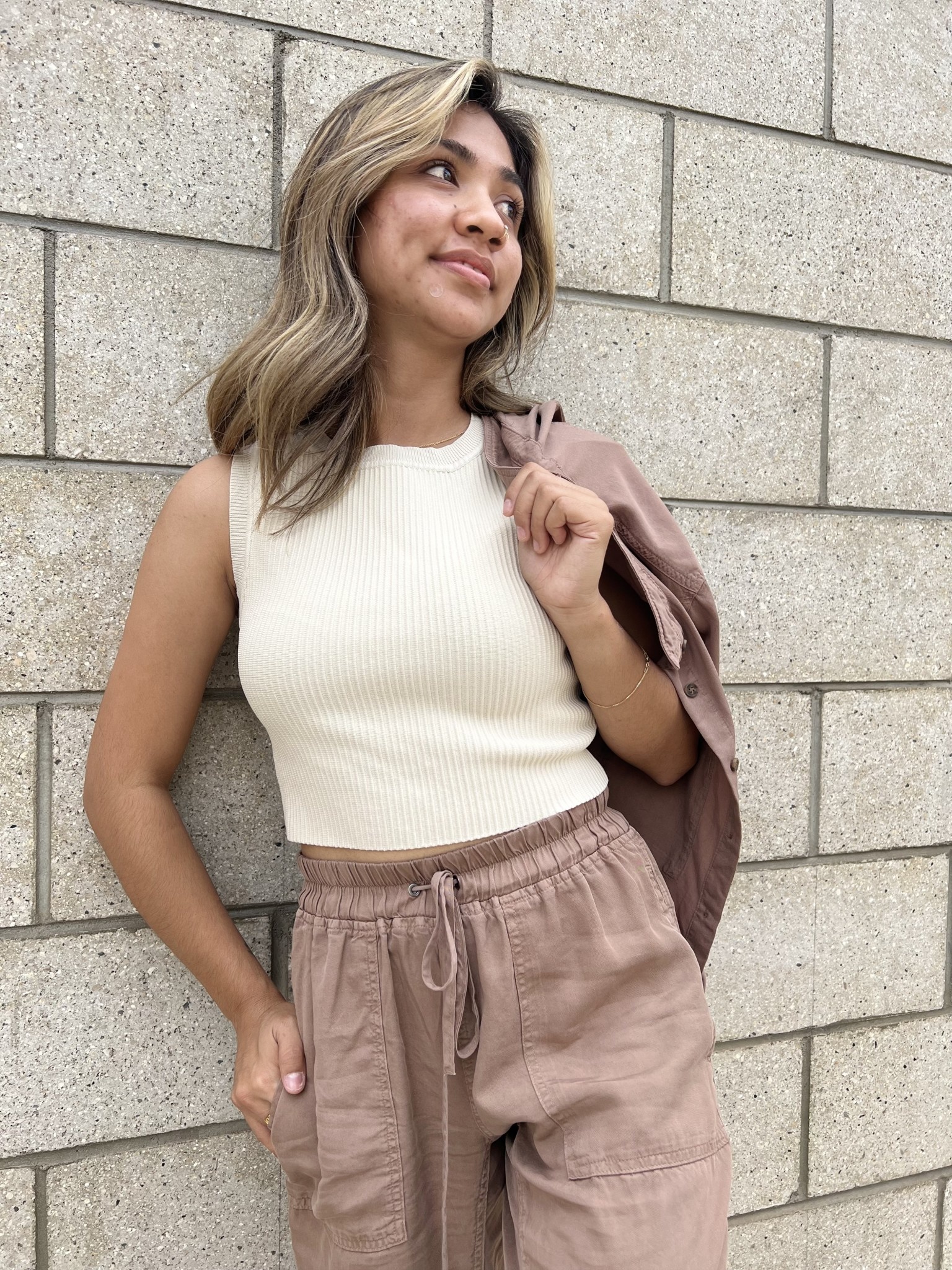 RIBBED CROPPED TOP
