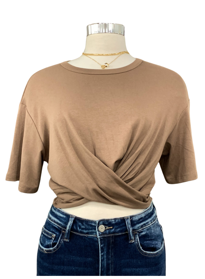 T1862 RAYON TWISTED FRONT TOP