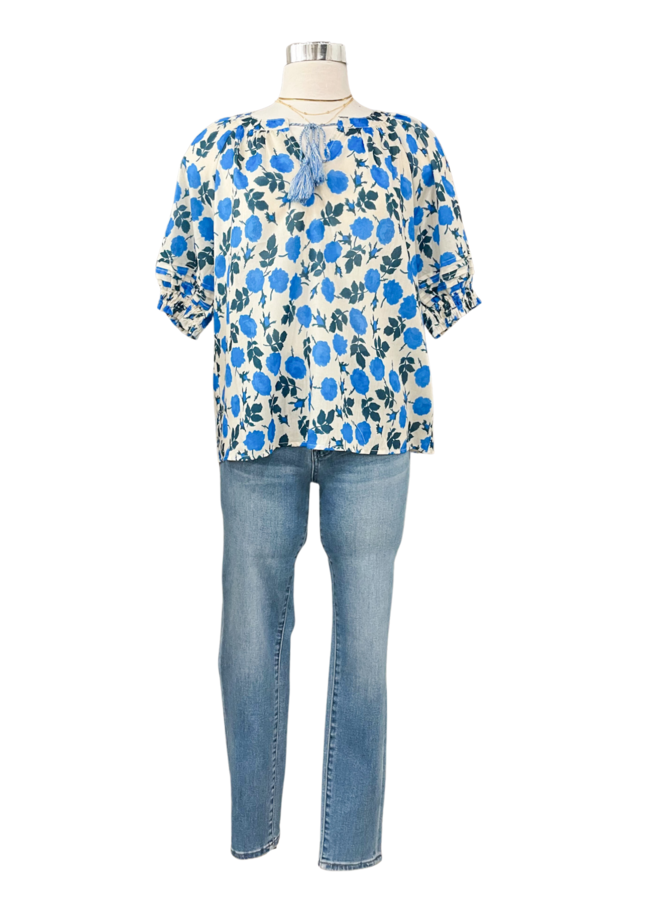 RT-3641-6 FLORAL PEASANT BLOUSE