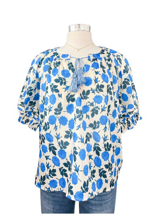 RT-3641-6 FLORAL PEASANT BLOUSE