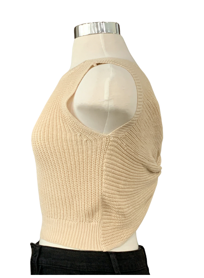 T2227 TWISTED BACK DETAIL KNIT TOP