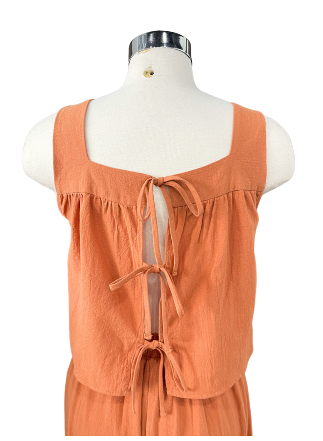AT2944 SQUARE NECK BACK TIE TOP