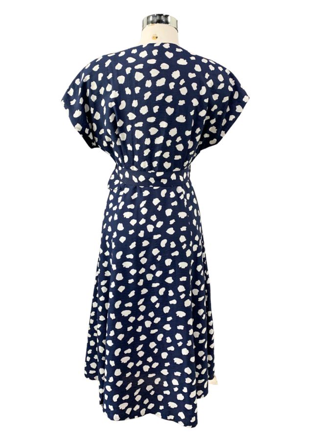 JH1350 SPOTTED BUTTON DOWN DRESS