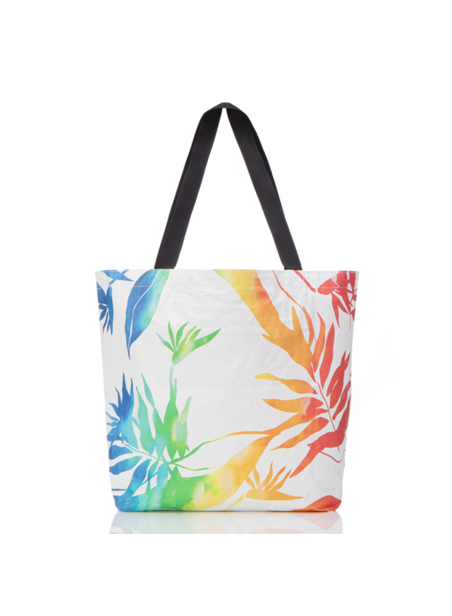 ALOHA COLLECTION RVS TOTE PAINTED BIRDS RAINBOW