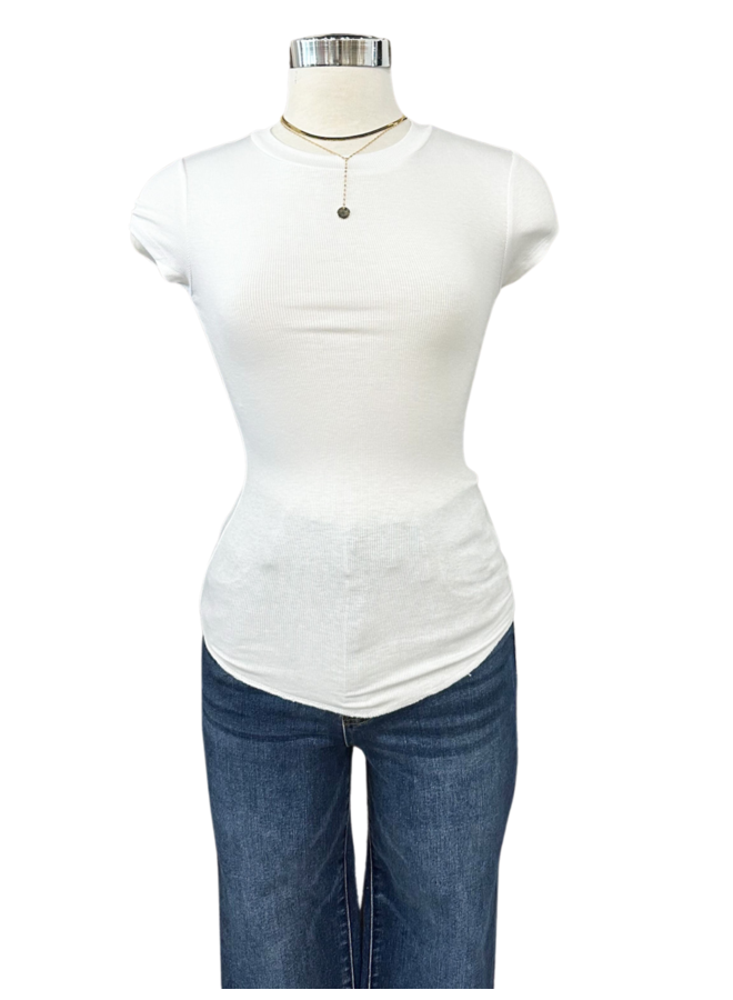 69-155LTX RIBBED CAP SLEEVE TEE