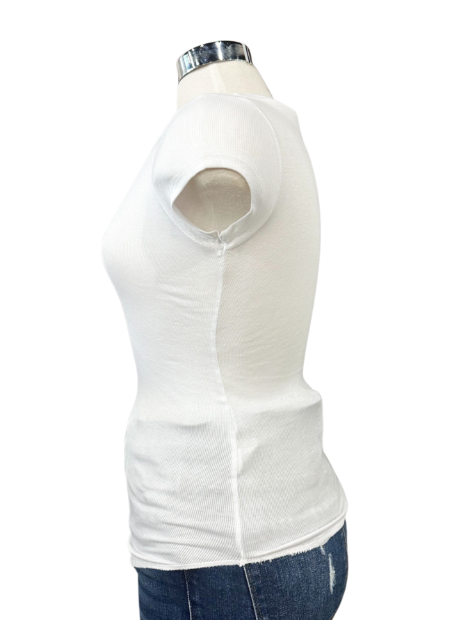 69-155LTX RIBBED CAP SLEEVE TEE