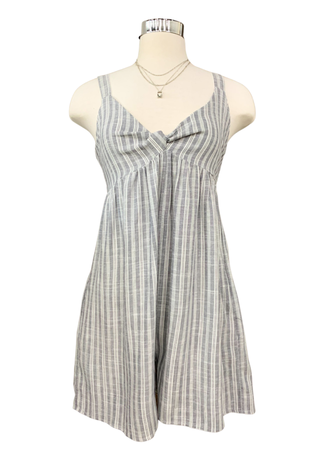 NJU60332 STRIPED FRONT TWIST DETAIL ROMPER