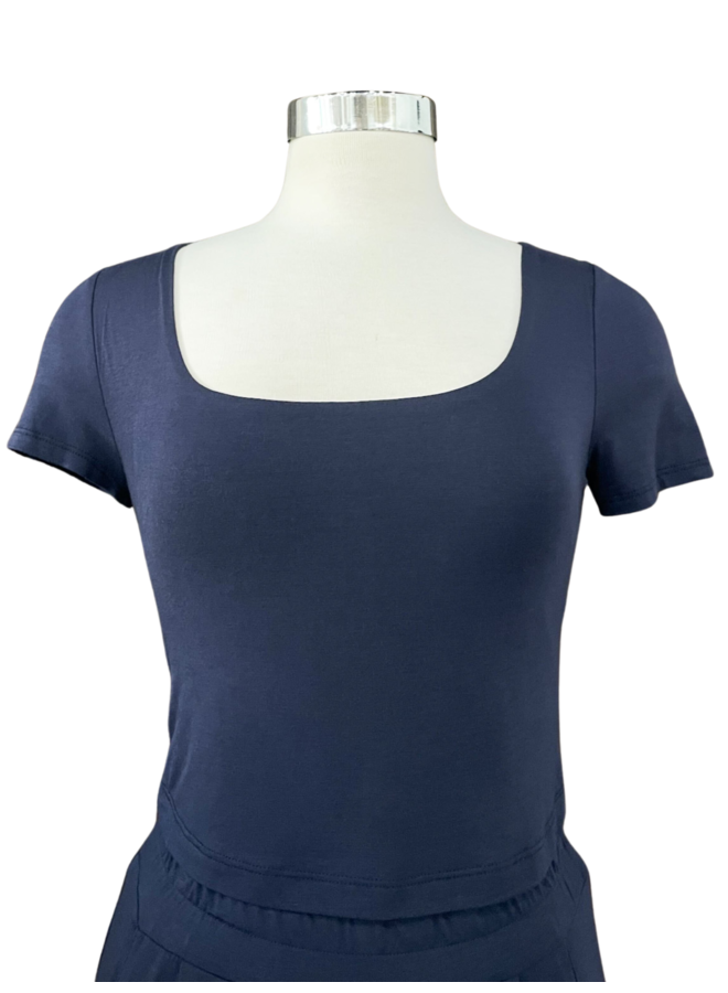 T30795 S/S SQUARE NECK TOP