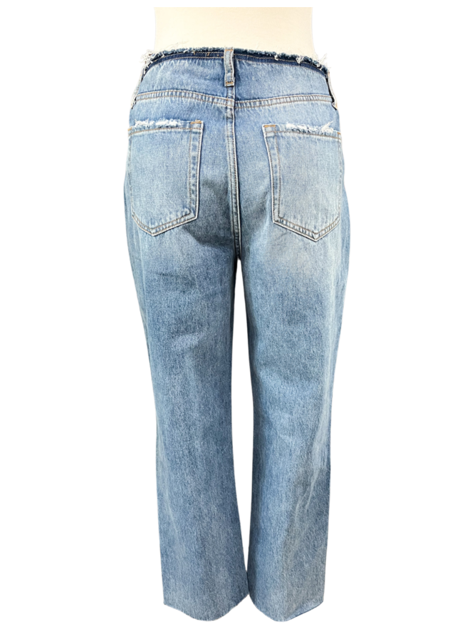 T5925 HIGH RISE CROP BANDLESS STRAIGHT JEAN