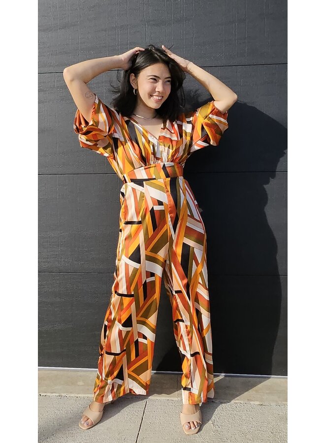 RA92157D L/S TIE BACK JUMPSUIT