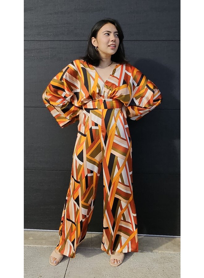 RA92157D L/S TIE BACK JUMPSUIT