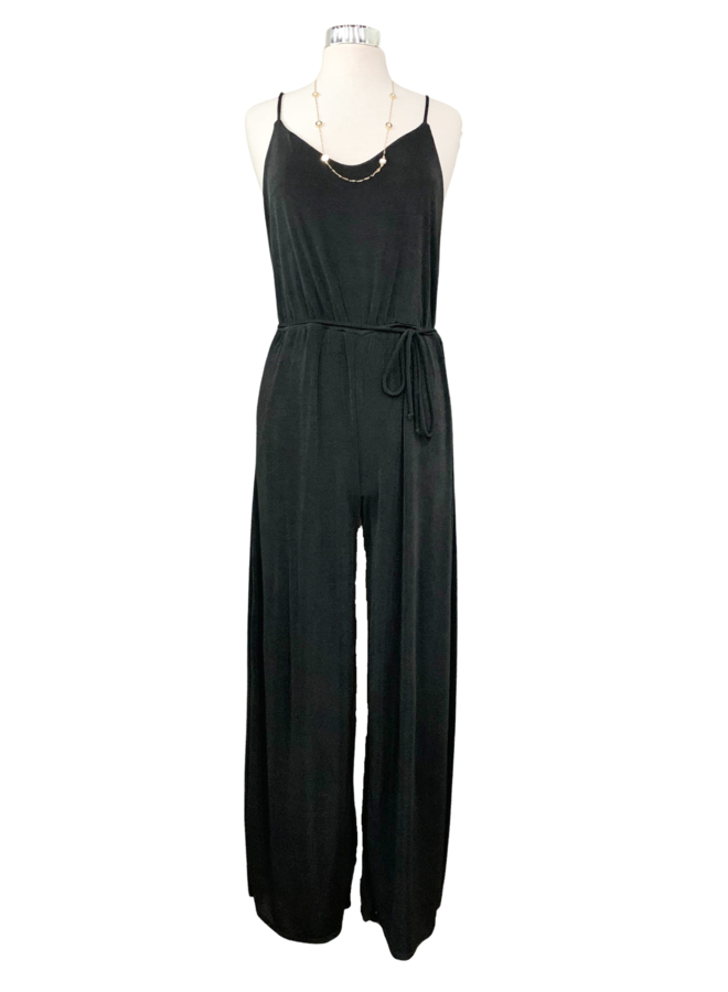 SLEEVELESS TIE JUMPSUIT