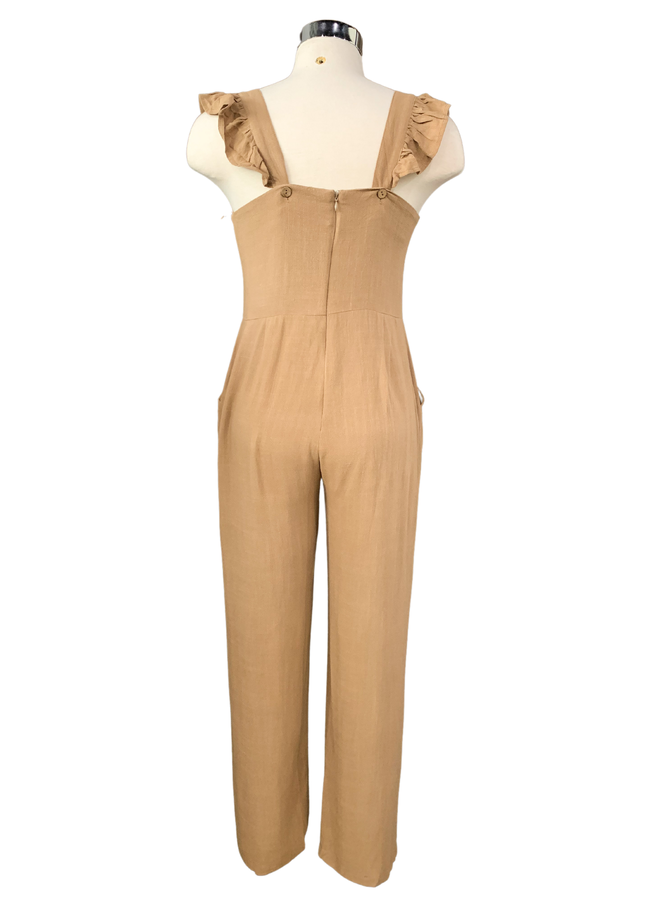 JU1955 RUFFLED SLEEVE JUMPSUIT