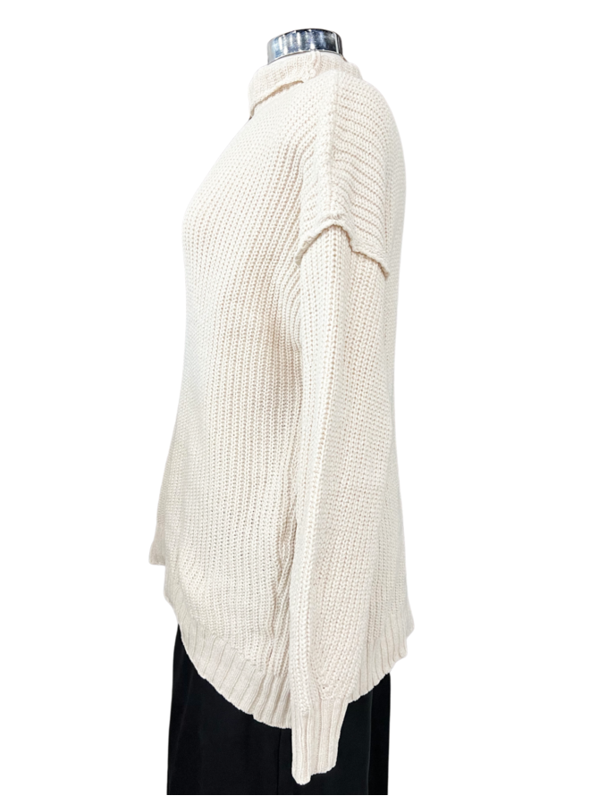 T1467 CHENILLE HIGH NECK SWEATER TOP