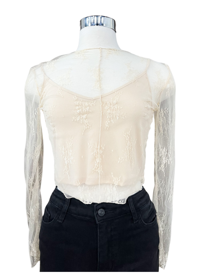 T2945 L/S LACE TOP W/LINING