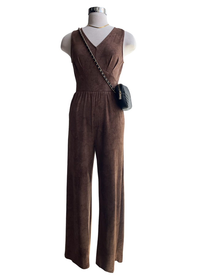 J3563 SLEEVELESS V-NECK JUMPSUIT