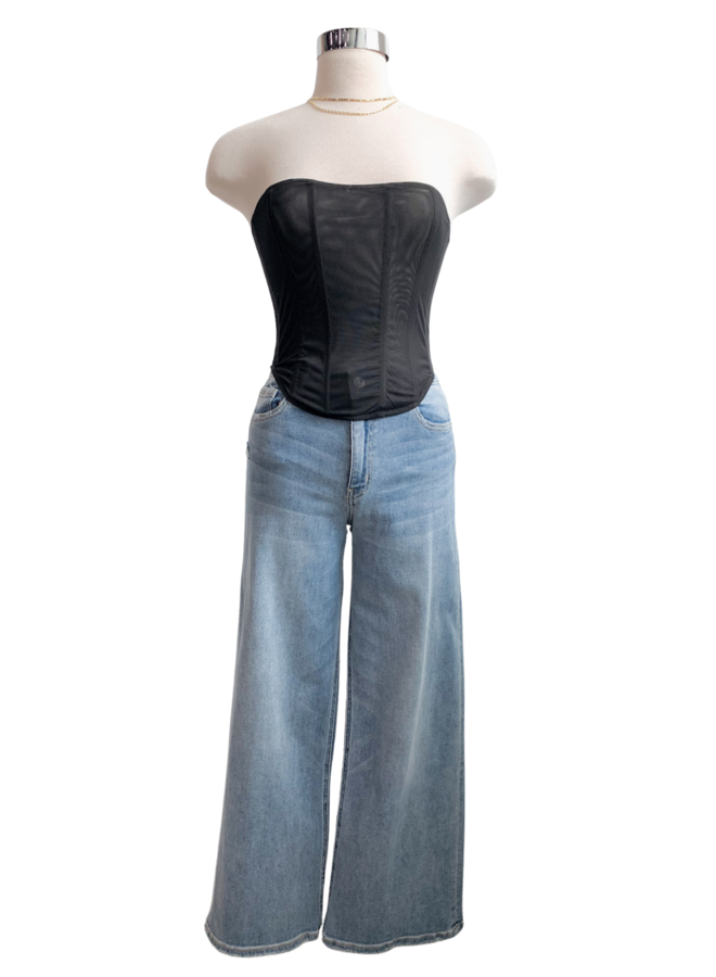 2308-01LTJ MESH CORSET TUBE TOP