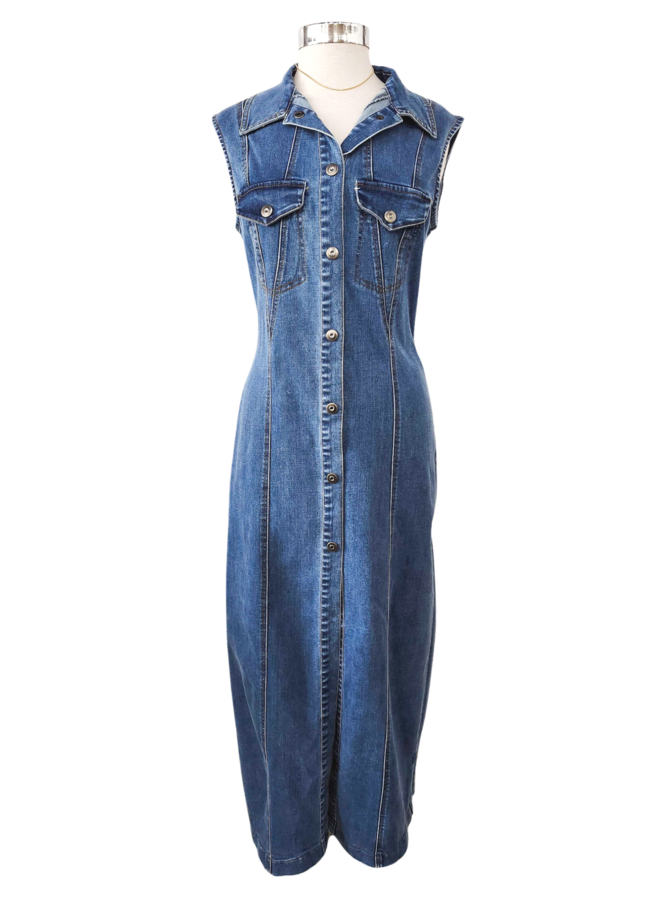 D40453A DENIM MIDI DRESS