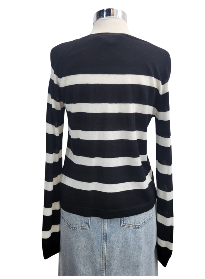 T2739 STRIPED ROUND NECK SWEATER TOP