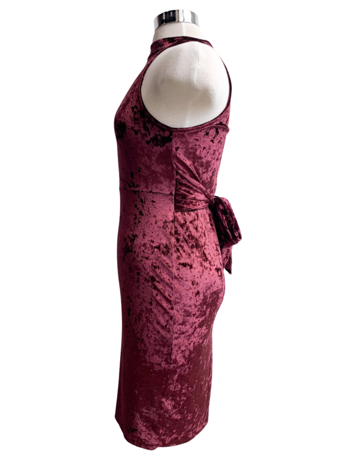 AD1577 HALTER NECK VELVET DRESS