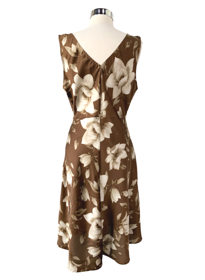 FD42252 FLORAL COWL NECK MIDI DRESS