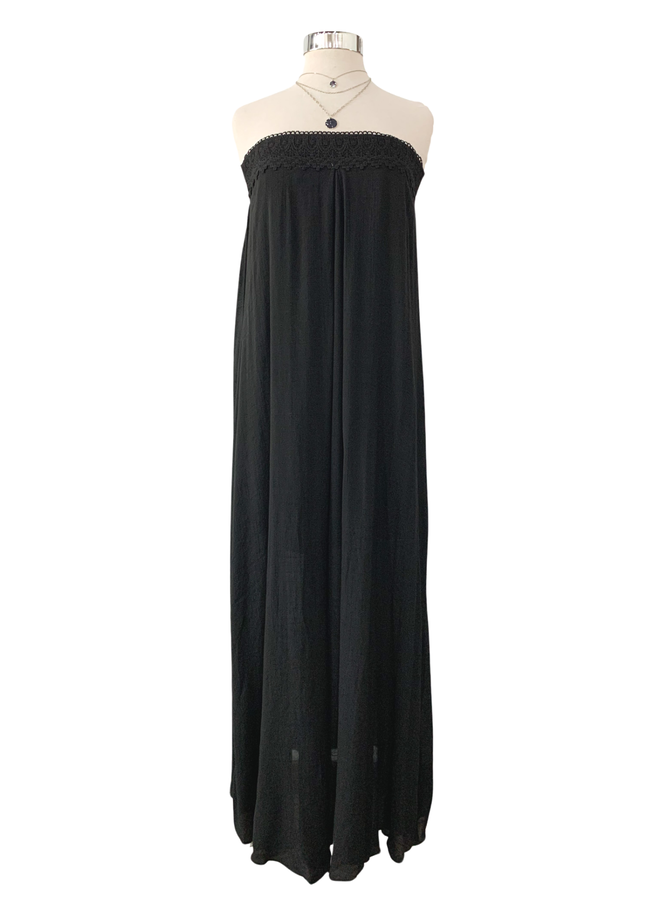 TUBE LACE TRIM MAXI DRESS