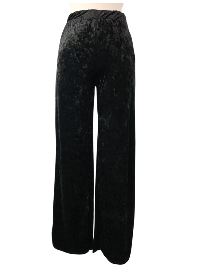 AP3707 ELASTIC WAIST VELVET PANTS