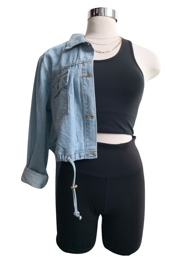 KJ11340 LIGHT DENIM CROP JACKET