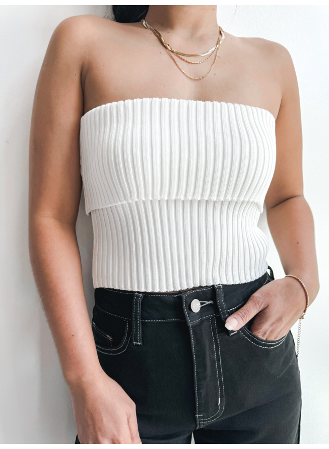 MT1380 FOLD OVER SWEATER TUBE TOP