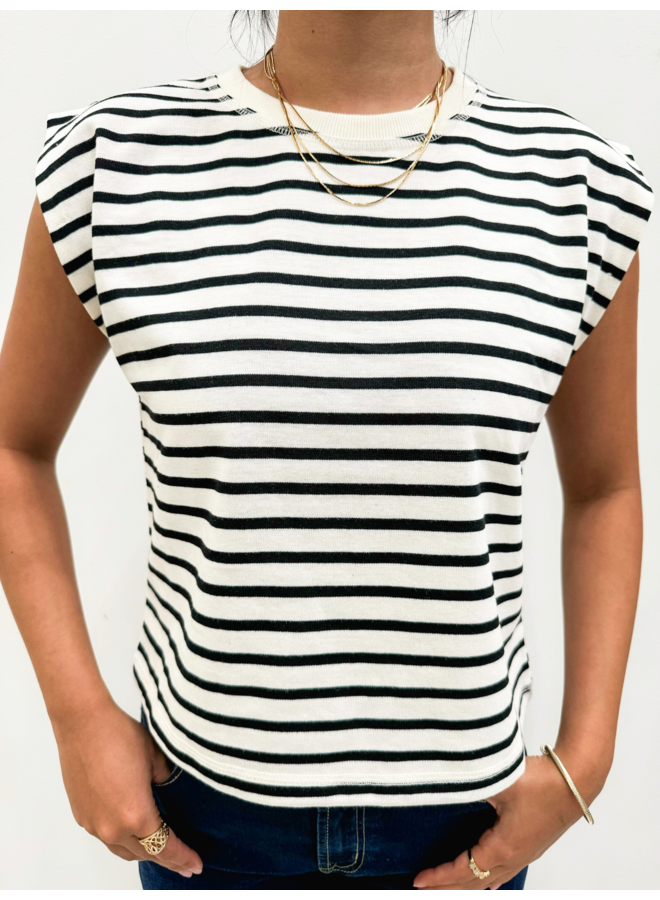 STRIPED SLEEVELESS TOP. *2 color available*