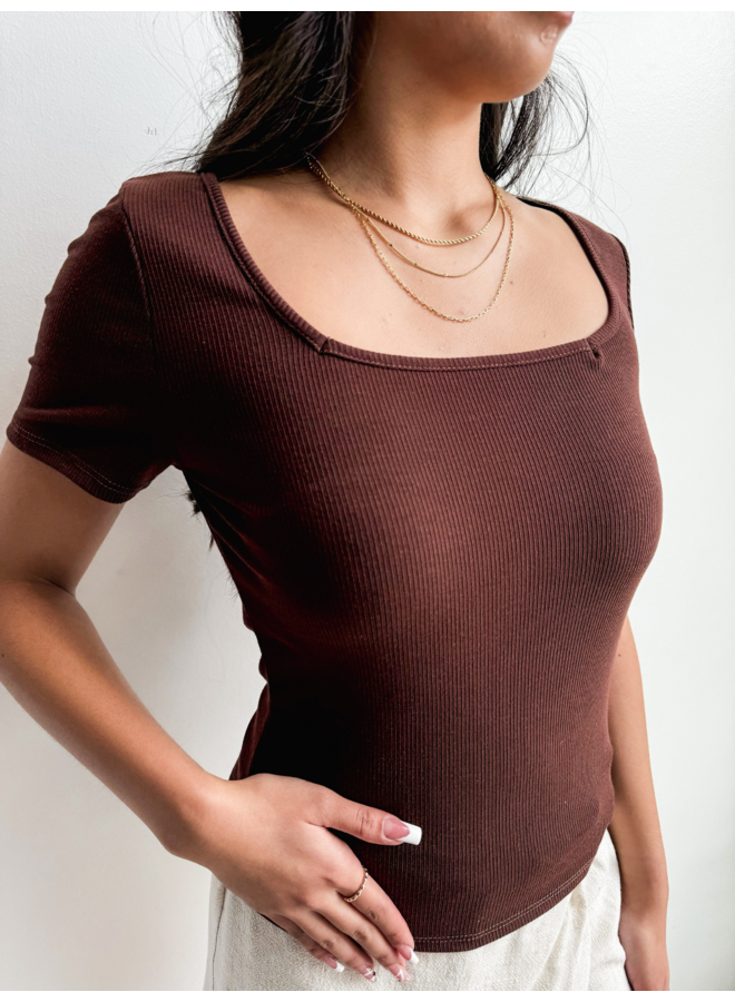 T30850A BABY RIBBED SQUARE NECK TOP