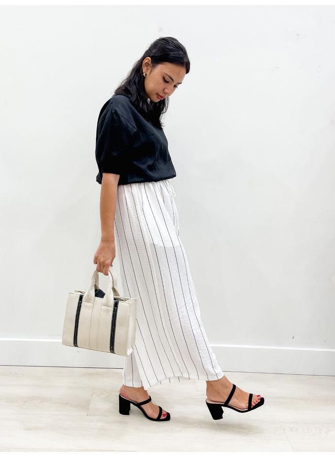 STRIPED ELASTIC WAIST PANTS *2 colors available*