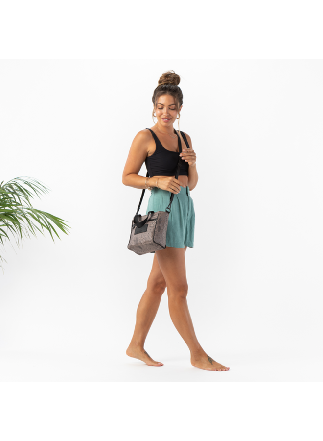 ALOHA COLLECTION CROSSBODY PYTHON ESPRESSO