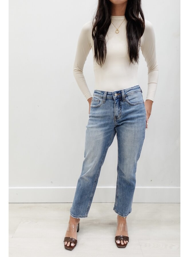 LV1266 MID RISE CROP STRAIGHT JEANS
