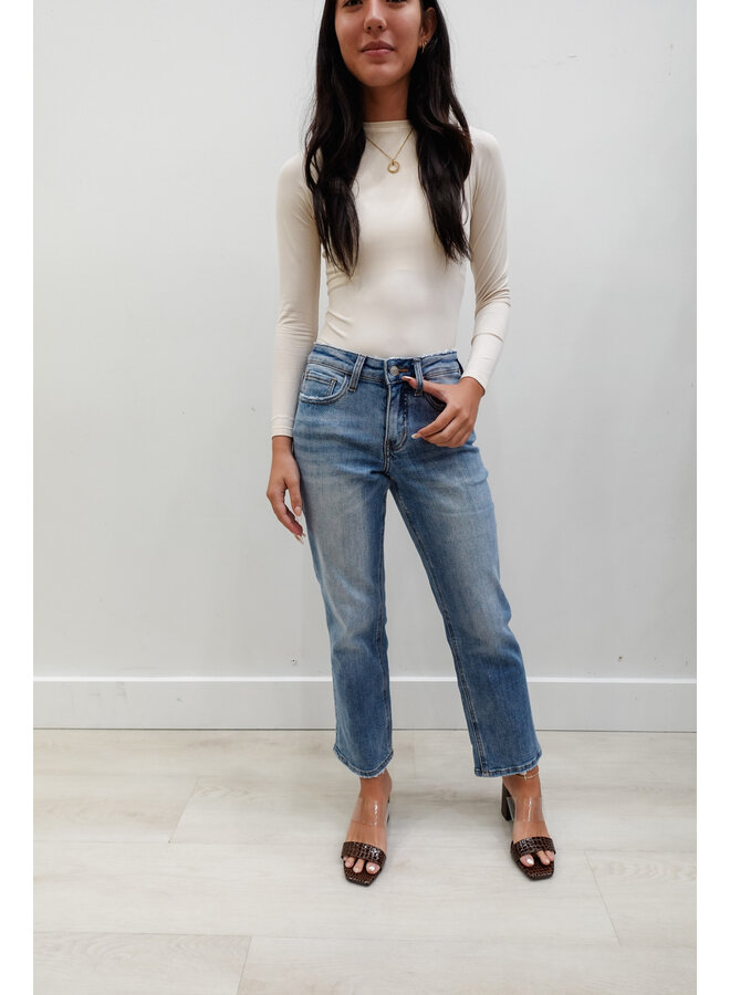 LV1266 MID RISE CROP STRAIGHT JEANS
