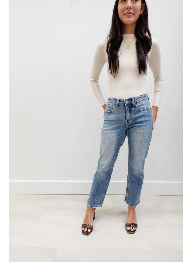 LV1266 MID RISE CROP STRAIGHT JEANS